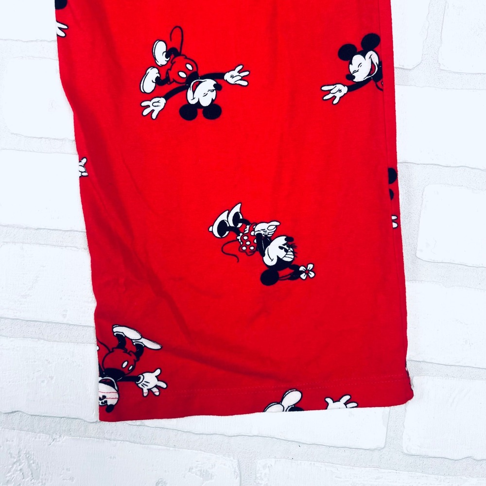Disney Mickey Minnie Mouse Pajama Pants Womens Medium Red Wide Leg Sleepwear - Picture 11 of 14